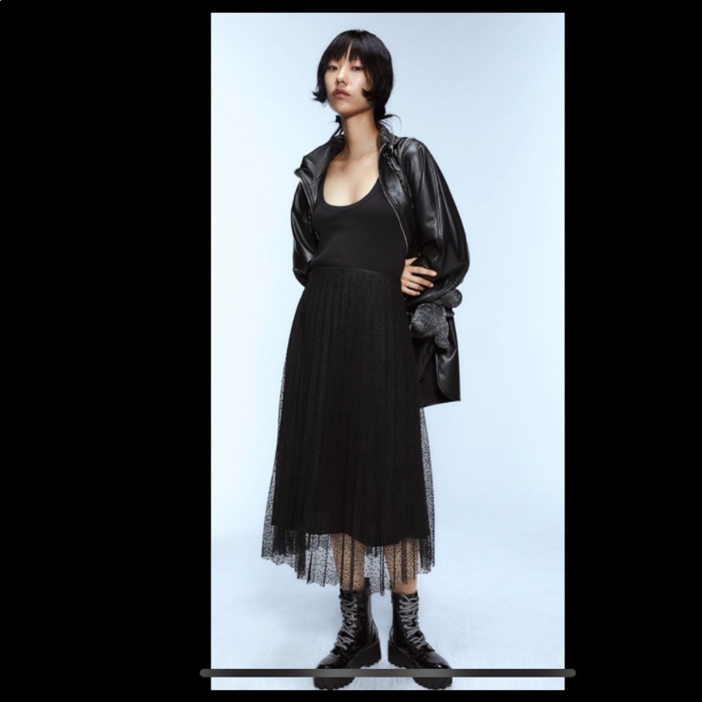 Zara pleated tulle skirt